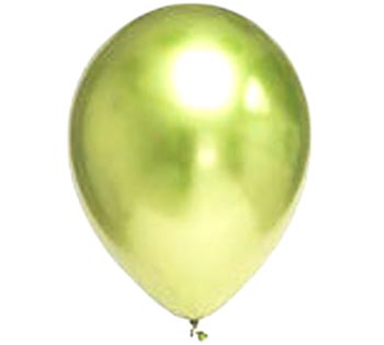 Chrome Lime Green Helium Latex Balloon